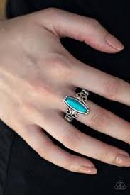 Desert Canyons Blue Skinny Band Ring - Angie's $5.00 Bling