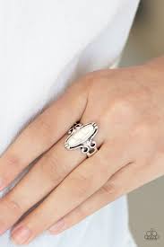 Desert Canyons White Skinny Band Ring