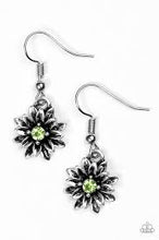 Load image into Gallery viewer, Diamonds and Daises Green Earrings