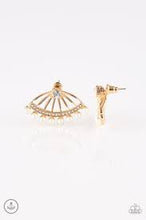 Load image into Gallery viewer, Drama Queen Dimension Gold Jacket Earrings