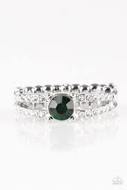 Dream Sparkle Green Skinny Band Ring