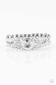 Dream Sparkle White Skinny Band Ring