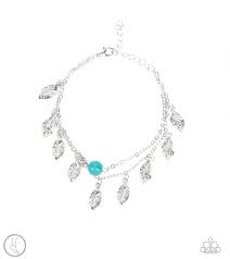 Earthy Explorer Blue Anklet - Angie's $5.00 Bling