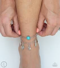 Earthy Explorer Blue Anklet - Angie's $5.00 Bling