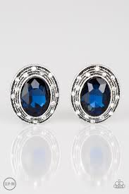 East Side Etiquette Blue Clip On Earrings