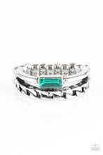 Load image into Gallery viewer, Edge Effect Green Skinny Band Ring