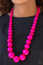 Load image into Gallery viewer, Effortlessly Everglades Pink Wood Necklace