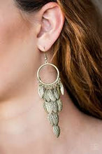 Load image into Gallery viewer, Feather Frenzy Brass Earrings