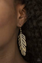 Load image into Gallery viewer, Feather on Fleek Brass Earrings