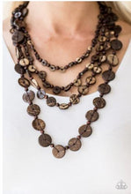 Load image into Gallery viewer, Fiji Flair Brown Wood Necklace