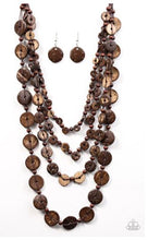 Load image into Gallery viewer, Fiji Flair Brown Wood Necklace