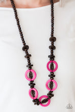 Load image into Gallery viewer, Fiji Foxtrot Pink Wood Necklace