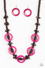 Load image into Gallery viewer, Fiji Foxtrot Pink Wood Necklace