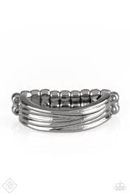 Fine Lines Black Skinny Band Ring - Angie's $5.00 Bling