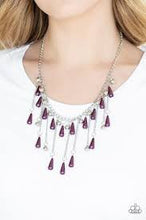 Load image into Gallery viewer, Fleur de Fringe Purple Necklace - Angie&#39;s $5.00 Bling