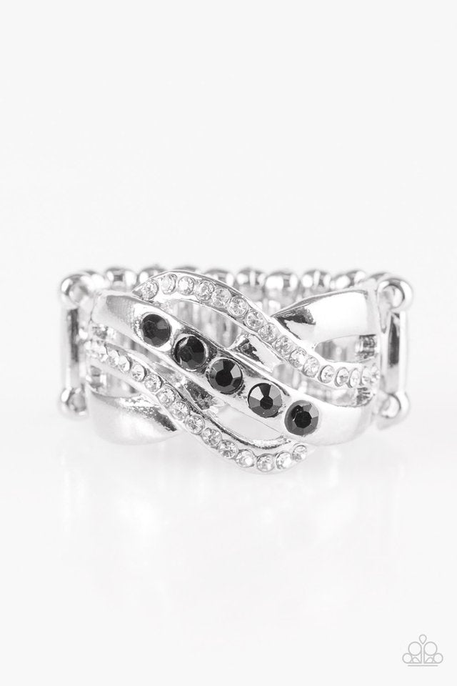 Flirting with Sparkle Black Ring - Angie's $5.00 Bling