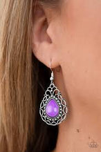 Load image into Gallery viewer, Flirty Finesse Purple Earrings