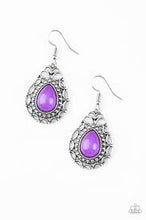 Load image into Gallery viewer, Flirty Finesse Purple Earrings