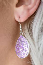 Load image into Gallery viewer, Flirty Flower Girl Purple Earrings