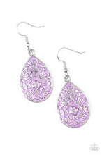 Load image into Gallery viewer, Flirty Flower Girl Purple Earrings