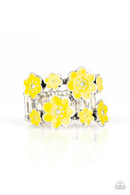 Floral Crowns Yellow Ring - Angie's $5.00 Bling