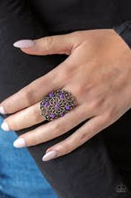Load image into Gallery viewer, Floral Fancies Purple Ring - Angie&#39;s $5.00 Bling
