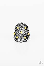 Floral Fancies Yellow Ring - Angie's $5.00 Bling