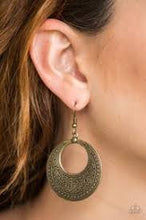 Load image into Gallery viewer, Floral Frontier Brass Earrings