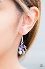Load image into Gallery viewer, Floral Oasis Purple Earrings