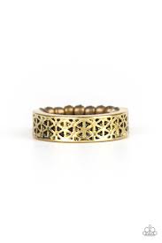 Flowerbed and Board Gold Skinny Band Ring