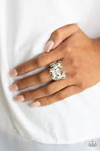Load image into Gallery viewer, Flutter Flair White Ring - Angie&#39;s $5.00 Bling