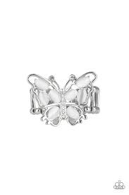 Flutter Flair White Ring - Angie's $5.00 Bling