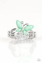 Load image into Gallery viewer, Flutter Flirt Green Skinny Band Ring