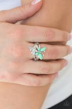 Load image into Gallery viewer, Flutter Flirt Green Skinny Band Ring