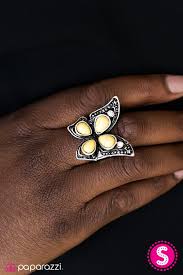 Fly a Butterfly Yellow Ring - Angie's $5.00 Bling
