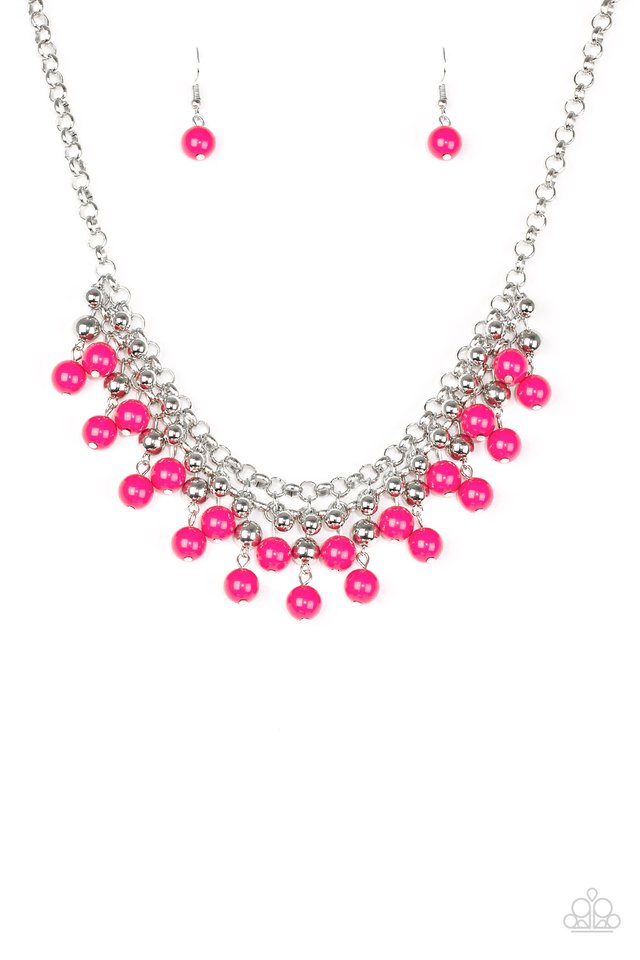 Friday Night Fringe Pink Necklace