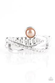 Front Glam Brown Skinny Band Ring