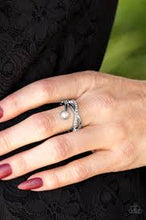 Load image into Gallery viewer, Front Glam White Skinny Band Ring