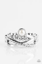 Load image into Gallery viewer, Front Glam White Skinny Band Ring
