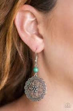 Load image into Gallery viewer, Full Floral Green Earrings