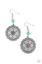 Load image into Gallery viewer, Full Floral Green Earrings
