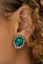 Load image into Gallery viewer, Gala Glamour Green Clip On Earrings
