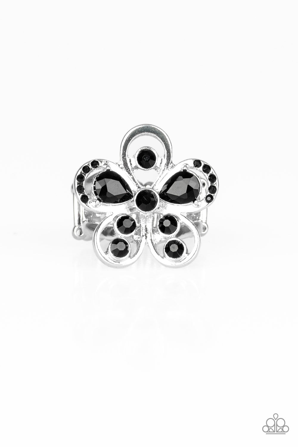 Gardens of Grandeur Black Ring - Angie's $5.00 Bling