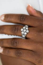 Garland Glamour White Skinny Band Ring