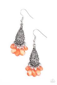 Geisha Glam Orange Earrings