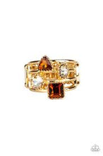 Load image into Gallery viewer, Geo Jazz Brown Ring - Angie&#39;s $5.00 Bling