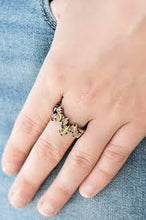 Load image into Gallery viewer, Get Your Glitter On Brass Skinny Band Ring