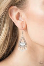 Load image into Gallery viewer, Give Me the Glow Down White Earrings