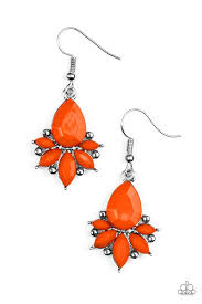 Glam Up Orange Earrings