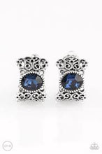 Load image into Gallery viewer, Glamorously Grand Duches Blue Clip On Earrings